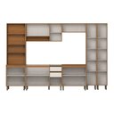 Ver imagem 3 de Cozinha Completa Venaly 14 Portas 2 Gavetas com Vidro Reflecta Cinamomo/Off White - Henn