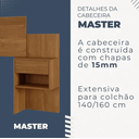 Ver imagem 3 de Cabeceira Extensiva Master Casal Queen Benetil Móveis - Cinamomo