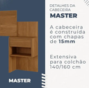 Ver imagem 3 de Cabeceira Extensiva Master Casal Queen Benetil Móveis - Cinamomo