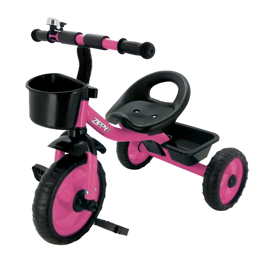 Triciclo Infantil Com Cestinhas Zippy Toys Rosa