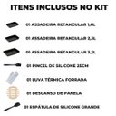Ver imagem 2 de Jogo de Assadeira Retangular 03 Peças Antiaderentes + Luva Térmica + Pincel + Espátula + Descanso de