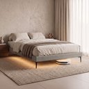 Ver imagem 2 de Cama Base Box Casal Unique 138x188 Sommier Moderno Pés de Ferro Linho Cinza - Abmaza