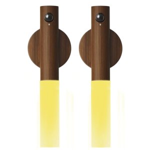 Luminaria Bastao Led Kit 2 Uni Sensor Movimento Detecta Presença Usb Parede Iluminaçao Decoraçao Qua