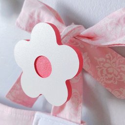 4 Ganchos de Parede Borboleta e Flor Infantil Bolsa Mochila:rosa - 2