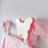 4 Ganchos de Parede Borboleta e Flor Infantil Bolsa Mochila:rosa - 3