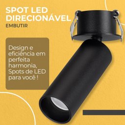 Spot Led Embutir Preto 5w Direcionável para Teto Bivolt - 4