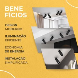 Spot Led Embutir Preto 5w Direcionável para Teto Bivolt - 7