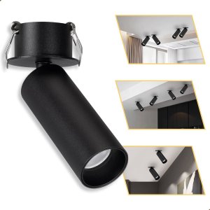 Spot Led Embutir Preto 5w Direcionável para Teto Bivolt