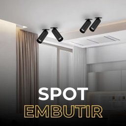 Spot Led Embutir Preto 5w Direcionável para Teto Bivolt - 5