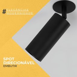 Spot Led Embutir Preto 5w Direcionável para Teto Bivolt - 3