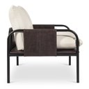 Ver imagem 6 de Poltrona Decorativa Estilo Industrial Lina L07 Couro Branco/preto - Mpozenato