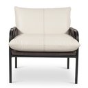 Ver imagem 2 de Poltrona Decorativa Estilo Industrial Lina L07 Couro Branco/preto - Mpozenato