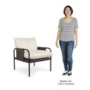 Ver imagem 5 de Poltrona Decorativa Estilo Industrial Lina L07 Couro Branco/preto - Mpozenato