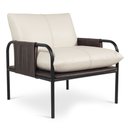 Ver imagem 1 de Poltrona Decorativa Estilo Industrial Lina L07 Couro Branco/preto - Mpozenato