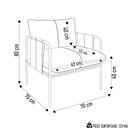 Ver imagem 4 de Poltrona Decorativa Estilo Industrial Lina L07 Couro Branco/preto - Mpozenato