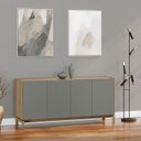 Ver imagem 7 de Cristaleira 2p 1g Vidro Balcao Buffet 4p Oak Ferrolack Milani Store