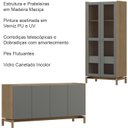 Ver imagem 5 de Cristaleira 2p 1g Vidro Balcao Buffet 4p Oak Ferrolack Milani Store