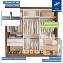 Ver imagem 3 de Guarda-roupa Casal 3 Portas de Correr 4 Gavetas Cronos - Freijó