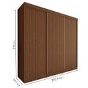Ver imagem 4 de Guarda-roupa Casal 3 Portas de Correr 4 Gavetas Cronos - Freijó