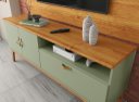 Ver imagem 3 de Rack + Painel Si Estilo Retrô 1.40m para Tv até 55'' Polegadas Cor Alecrim / Cinamomo