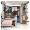 Ver imagem 6 de Quarto de Canto Solteiro com Guarda Roupas Cabeceira e Mesa de Cabeceira Paris Luciane Móveis