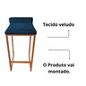 Kit 2 Banco Banqueta Cadeira Grécia Base Metal Bronze Veludo Cor:azul Marinho - 2