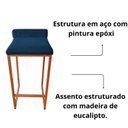 Ver imagem 3 de Kit 2 Banco Banqueta Cadeira Grécia Base Metal Bronze Veludo Cor:azul Marinho