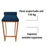 Kit 2 Banco Banqueta Cadeira Grécia Base Metal Bronze Veludo Cor:azul Marinho - 4