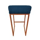 Ver imagem 6 de Kit 2 Banco Banqueta Cadeira Grécia Base Metal Bronze Veludo Cor:azul Marinho