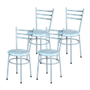 Ver imagem 1 de 4 Cadeiras para Mesa Epoxi Cinza Assento Floral:floral Gelo