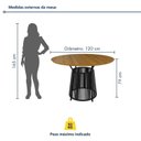 Ver imagem 3 de Conjunto Sala de Jantar Mesa Redonda 4 Cadeiras com Braço MDF Roma Preto