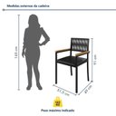 Ver imagem 4 de Conjunto Sala de Jantar Mesa Redonda 4 Cadeiras com Braço MDF Roma Preto