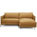 Ver imagem 1 de Sofá 3 Lugares com Chaise Direito Sala Living 230cm Amábile L06 Couro Marrom Claro - Lyam Decor