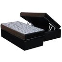Ver imagem 1 de Cama Box Baú Solteiro: Colchão Ortopédico D33 - Ep Iso 100 Ultra Firme + Base Suede Black(88x188)