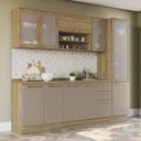 Ver imagem 3 de Armário de Cozinha Modulada Completa Reta 7 Peças 2,50m 216 Botanic Kappesberg - Nogueira/Fendi