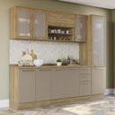 Ver imagem 1 de Armário de Cozinha Modulada Completa Reta 7 Peças 2,50m 216 Botanic Kappesberg - Nogueira/fendi
