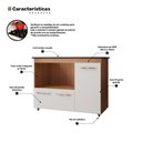 Ver imagem 5 de Balcão para Cooktop Anna 114cm 03 Portas com Tampo Recortado Savana Off White - Abmaza