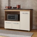 Ver imagem 2 de Balcão para Cooktop Anna 114cm 03 Portas com Tampo Recortado Savana Off White - Abmaza