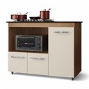 Ver imagem 1 de Balcão para Cooktop Anna 114cm 03 Portas com Tampo Recortado Savana Off White - Abmaza