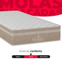 Ver imagem 6 de Cama Box Solteiro + Colchão Paris Molas Ensacadas Bege Couro Branco/bege