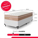 Ver imagem 4 de Cama Box Solteiro + Colchão Paris Molas Ensacadas Bege Couro Branco/bege