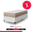 Ver imagem 5 de Cama Box Solteiro + Colchão Paris Molas Ensacadas Bege Couro Branco/bege