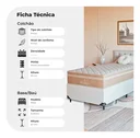 Ver imagem 3 de Cama Box Solteiro + Colchão Paris Molas Ensacadas Bege Couro Branco/bege