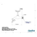 Ver imagem 2 de Torneira Para Tanque e Jardim 1130 1/2 P/ 3/4 Amarela Stander Bico Abs 12 Cm Torneira Tanque Vedante Rainha Metais