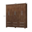 Ver imagem 3 de Guarda-Roupa Casal 6 Portas 6 Gavetas com Pés Milano Marrom/Malbec