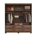 Ver imagem 4 de Guarda-Roupa Casal 6 Portas 6 Gavetas com Pés Milano Marrom/Malbec