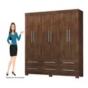 Ver imagem 5 de Guarda-Roupa Casal 6 Portas 6 Gavetas com Pés Milano Marrom/Malbec