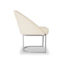 Ver imagem 3 de Banqueta Poltrona Lua Penteadeira e Salão com Base Metálica Prata:bege