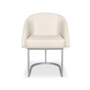 Ver imagem 2 de Banqueta Poltrona Lua Penteadeira e Salão com Base Metálica Prata:bege