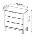 Ver imagem 3 de Cômoda de Madeira com 3 Gavetas Coleção Docstock